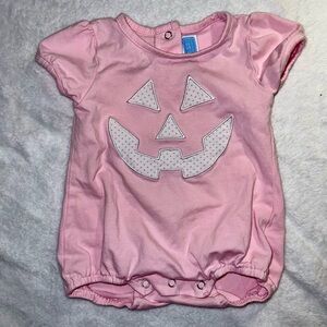 🩷5/$25 Pink Pumpkin Face Baby bubble 3M